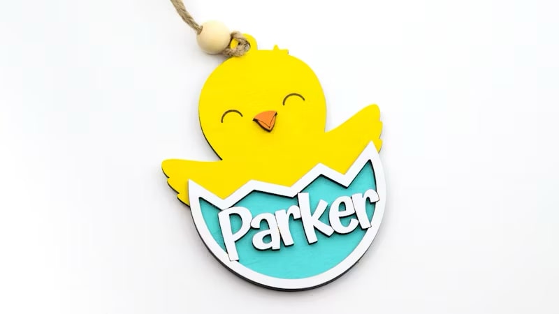 Personalized Hatching Chick Name Tag