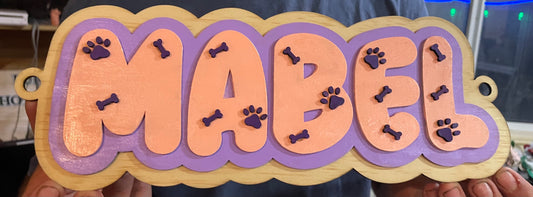 3 Layered Wooden Dog Crate Sign