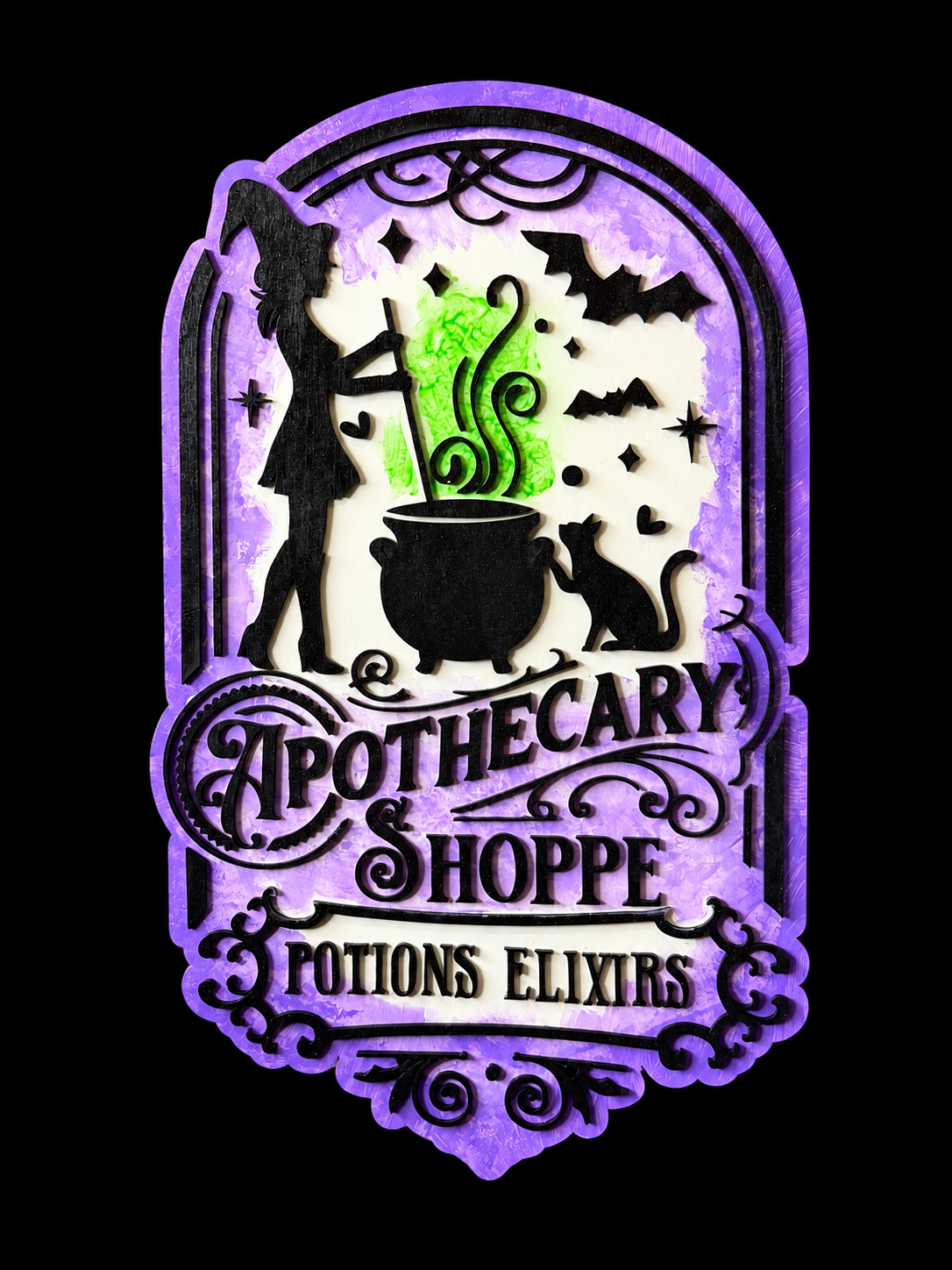 Halloween Witch Apothecary Shoppe Wooden Sign