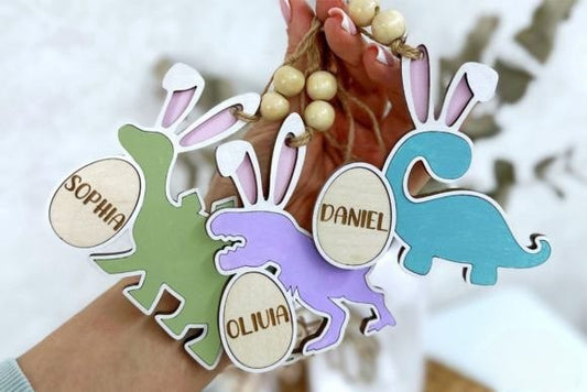 Personalized Easter Dino Name Tags