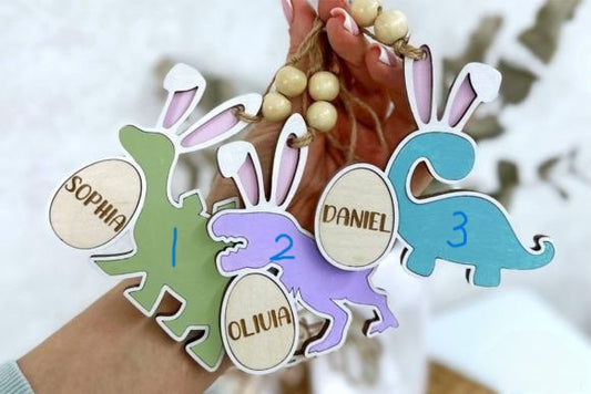 Personalized Easter Dino Name Tags