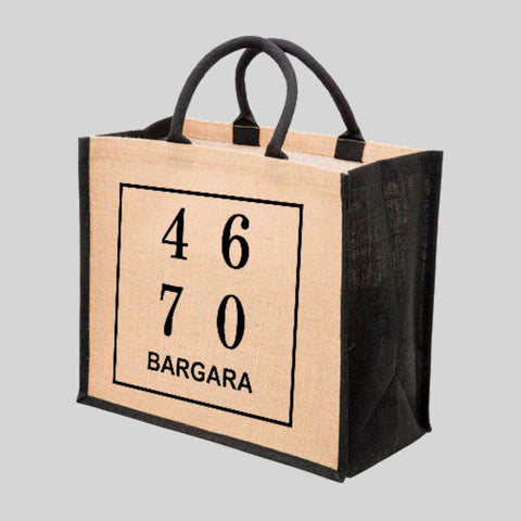 Bargara 4670 Postcode  Shopping Bag, Jute Tote Bag