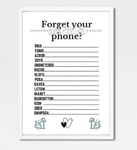 Wall Art - Forget your phone - Funny Bathroom Art