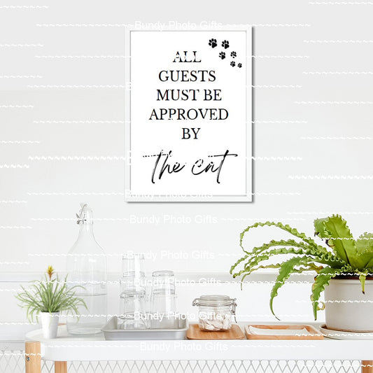 Wall Art - Approved by the Cat - Living Room Funny Art