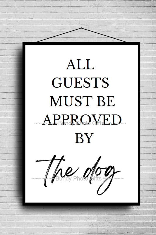Wall Art - Approved by the Dog- Living Room Funny Art
