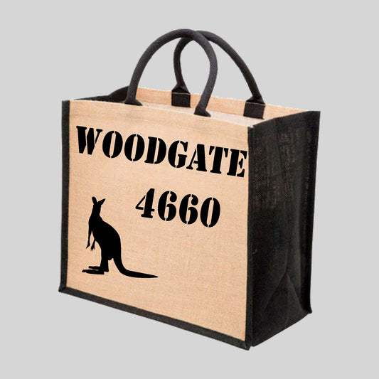 Woodgate Kangaroo 4660 Postcode Shopping Bag, Jute Tote Bag
