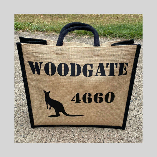 Woodgate Kangaroo 4660 Postcode Shopping Bag, Jute Tote Bag