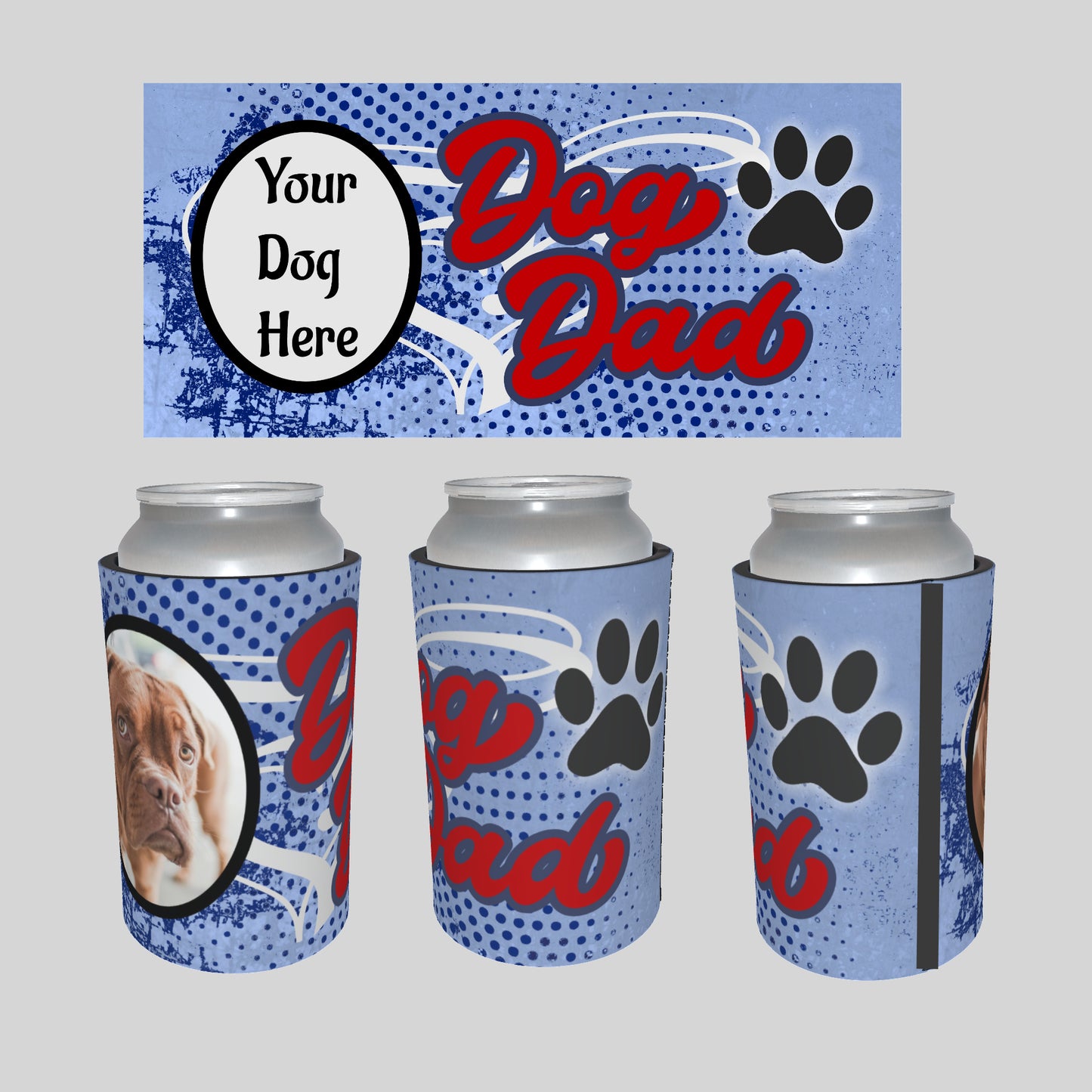 Dog Dad Photo Stubby Cooler