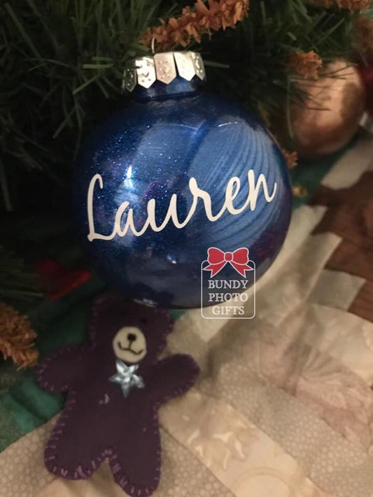 Personalised Christmas Glitter Bauble