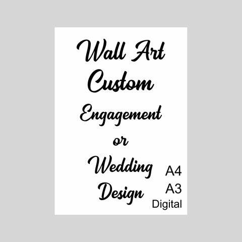 Custom Wall Art - Custom Engagement or Wedding Wall Art Basic