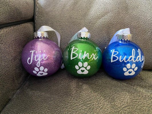 Christmas Pet Glitter Bauble
