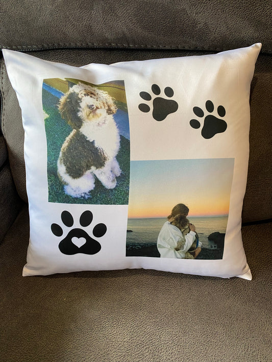 Photo Cushion paw prints