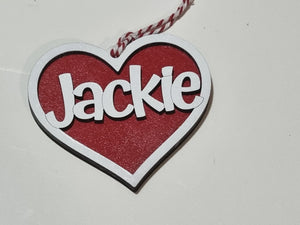 Personalized Name Heart Gift Tag