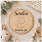 Baby Month Milestone Cats Style Wooden Discs