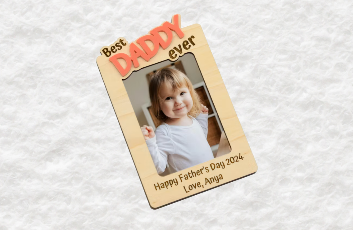Personalised Daddy Father's Day Photo Frame – Laser Cut & Engraved