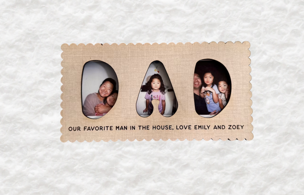 Personalised Laser Cut &amp; Engraved Father's Day Photo Frame