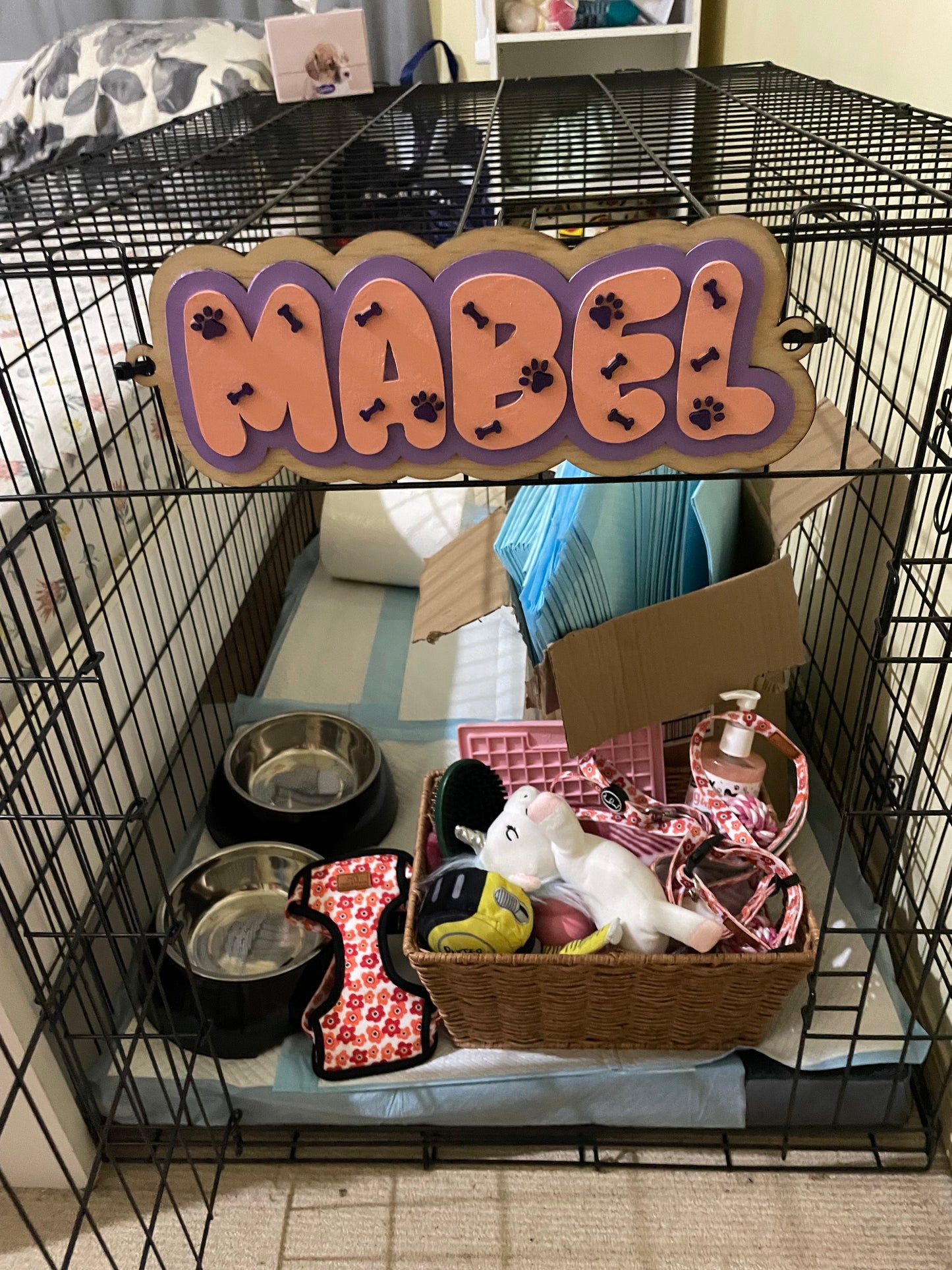 3 Layered Wooden Dog Crate Sign