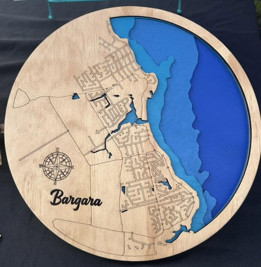 30cm Hervey Bay Laser Engraved Map | Personalised Layered Wooden Wall Art | Bundy Photo Gifts (Copy)