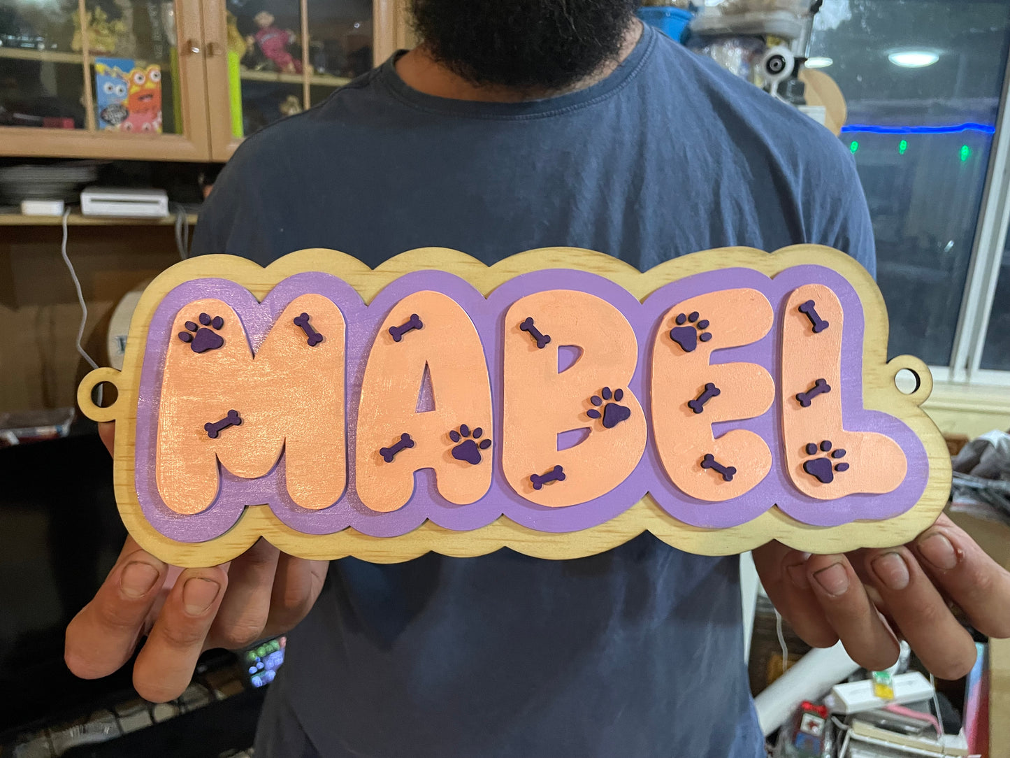 3 Layered Wooden Dog Crate Sign