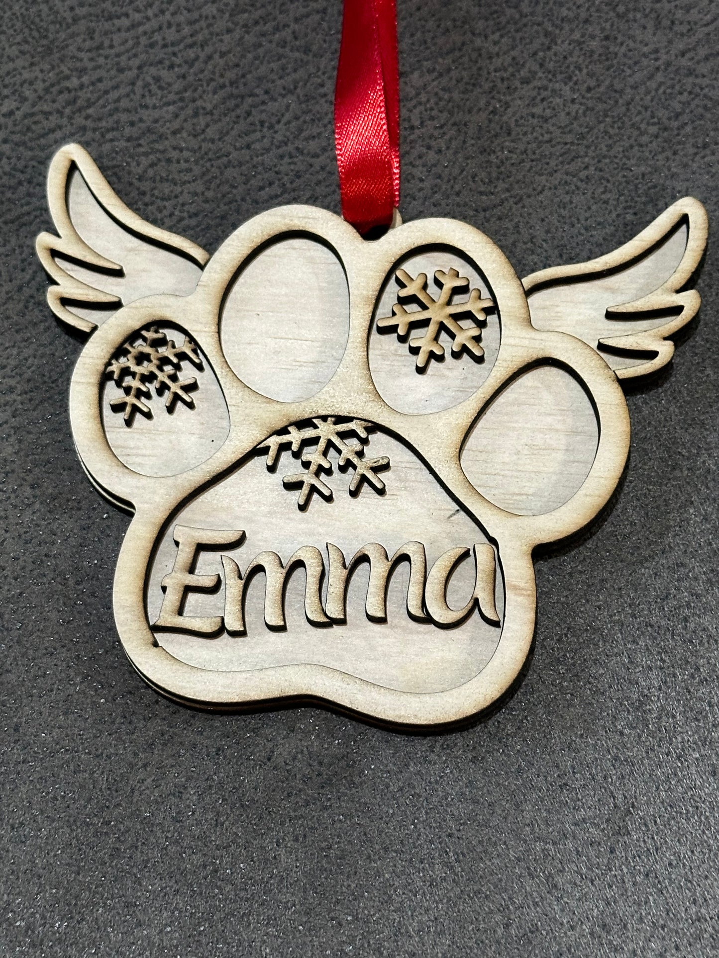 Christmas Pet Paw Personalized Ornament