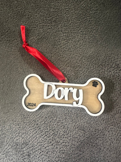 Christmas Pet Paw Personalized Ornament