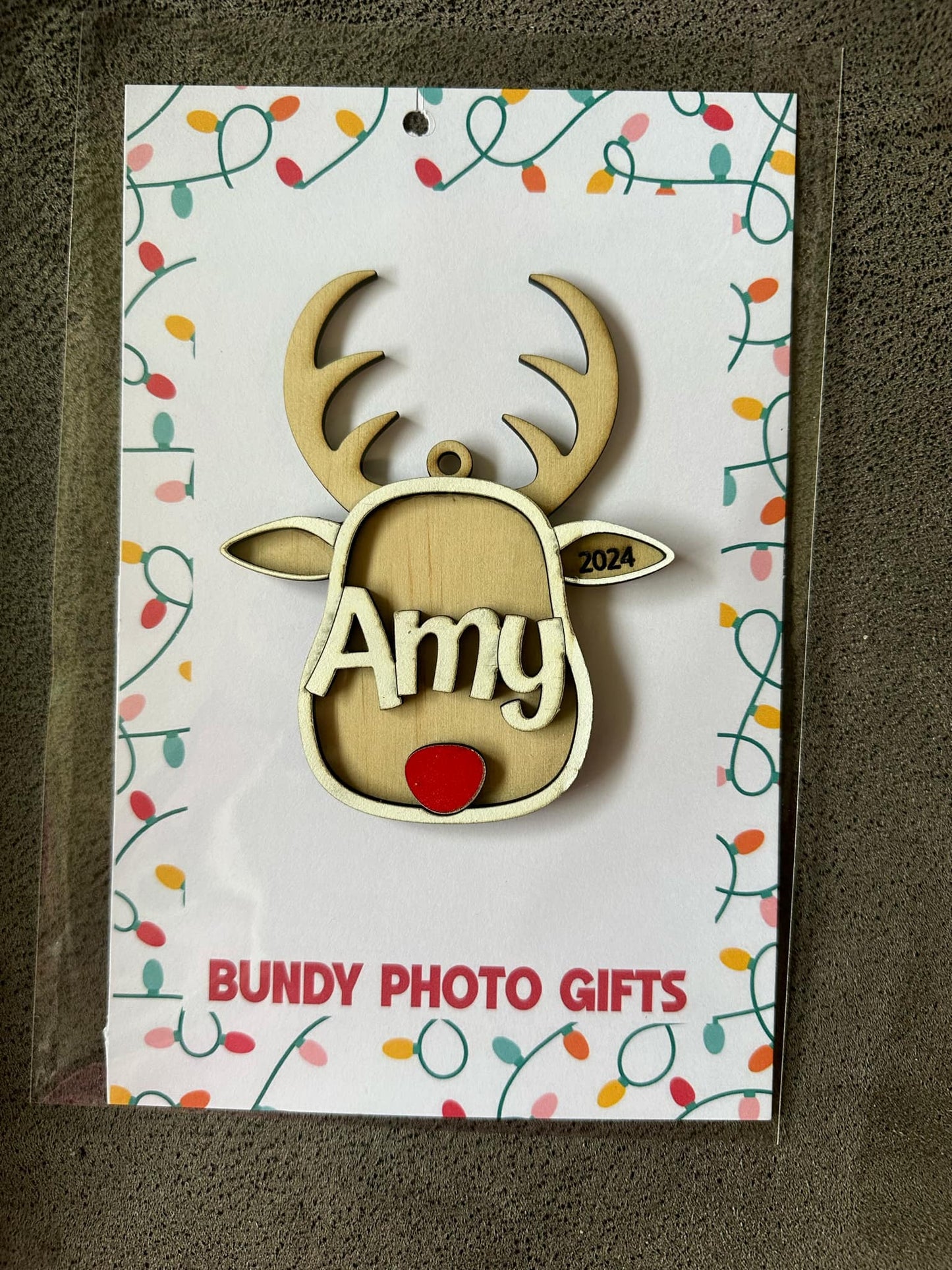 Christmas Reindeer and Snowman Personalized Ornament