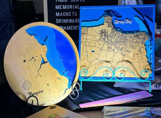 30cm Hervey Bay Laser Engraved Map | Personalised Layered Wooden Wall Art | Bundy Photo Gifts (Copy)