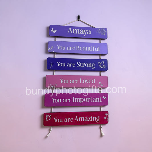 Personalised Wooden Affirmation Panel Sign