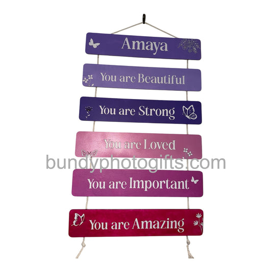 Personalised Wooden Affirmation Panel Sign