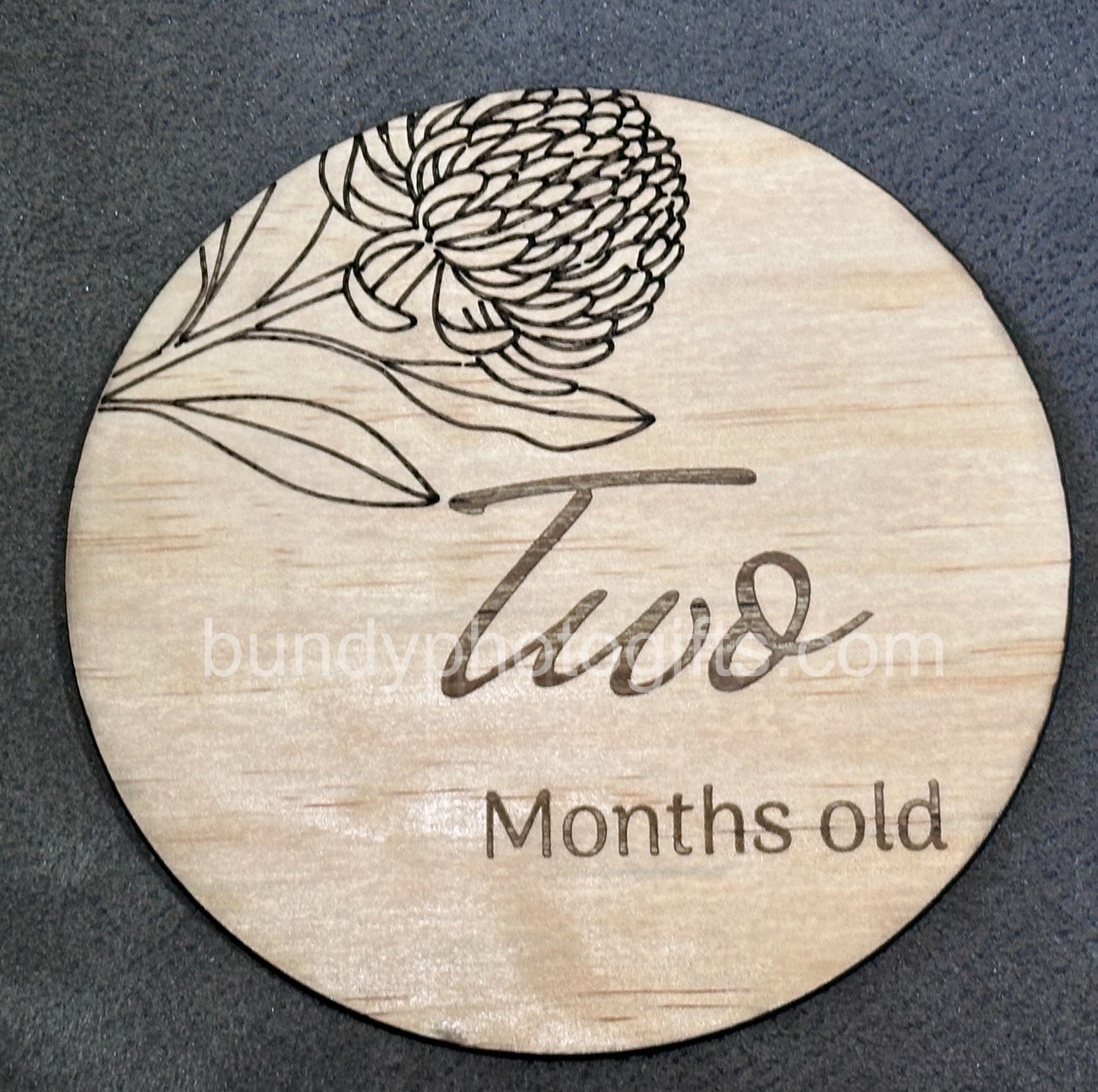 Baby Month Milestone Waratah Style Wooden