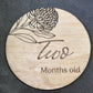 Baby Month Milestone Mixed Native Flower Style Wooden