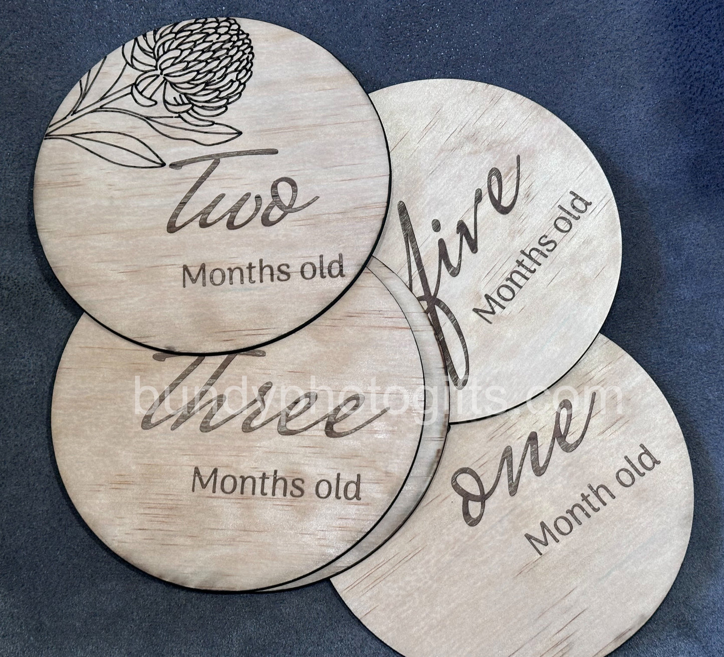 Baby Month Milestone Waratah Style Wooden