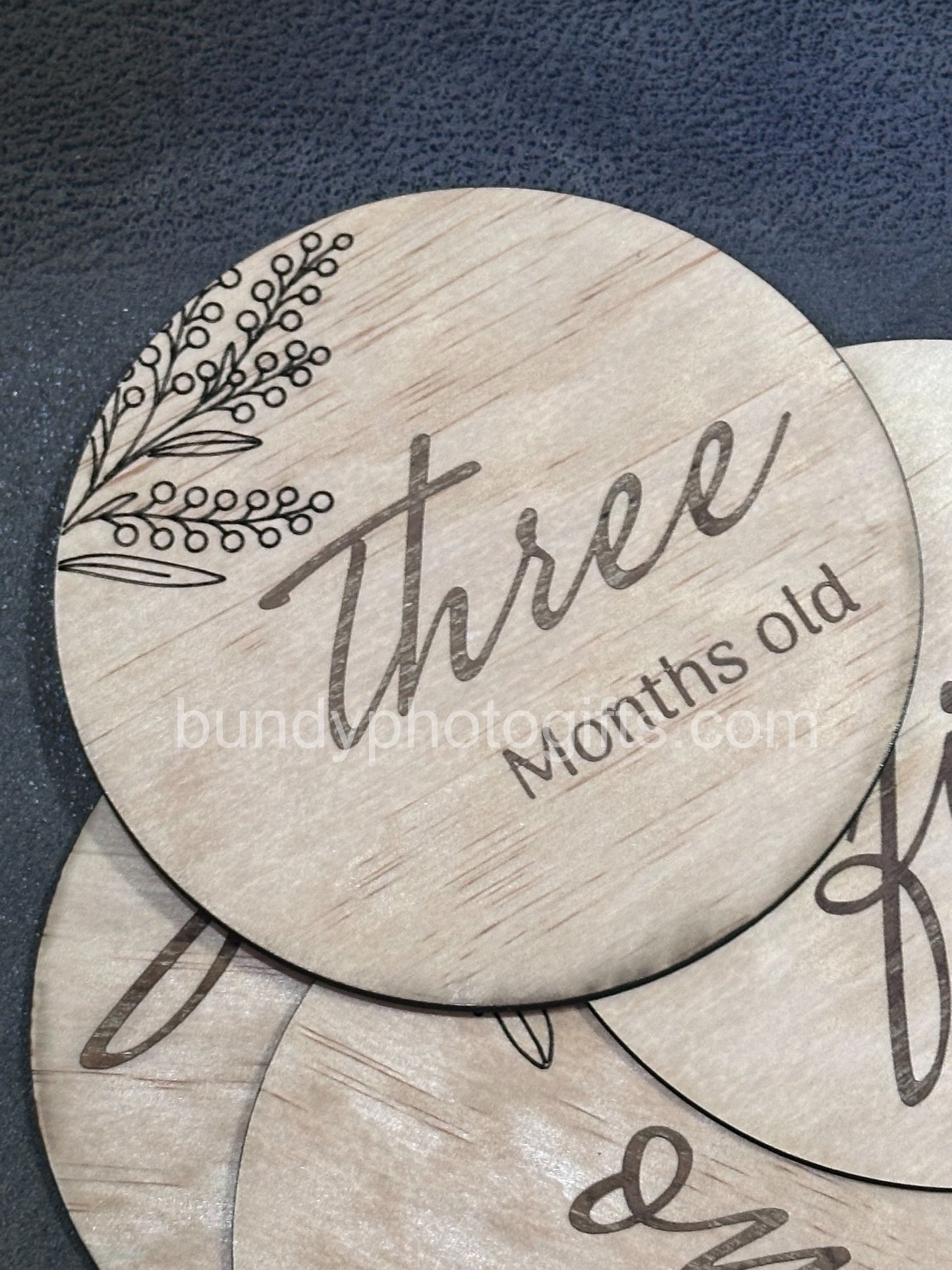 Baby Month Milestone Wattle Style Wooden