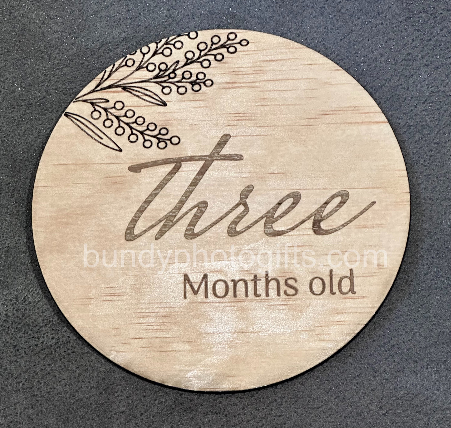Baby Month Milestone Wattle Style Wooden