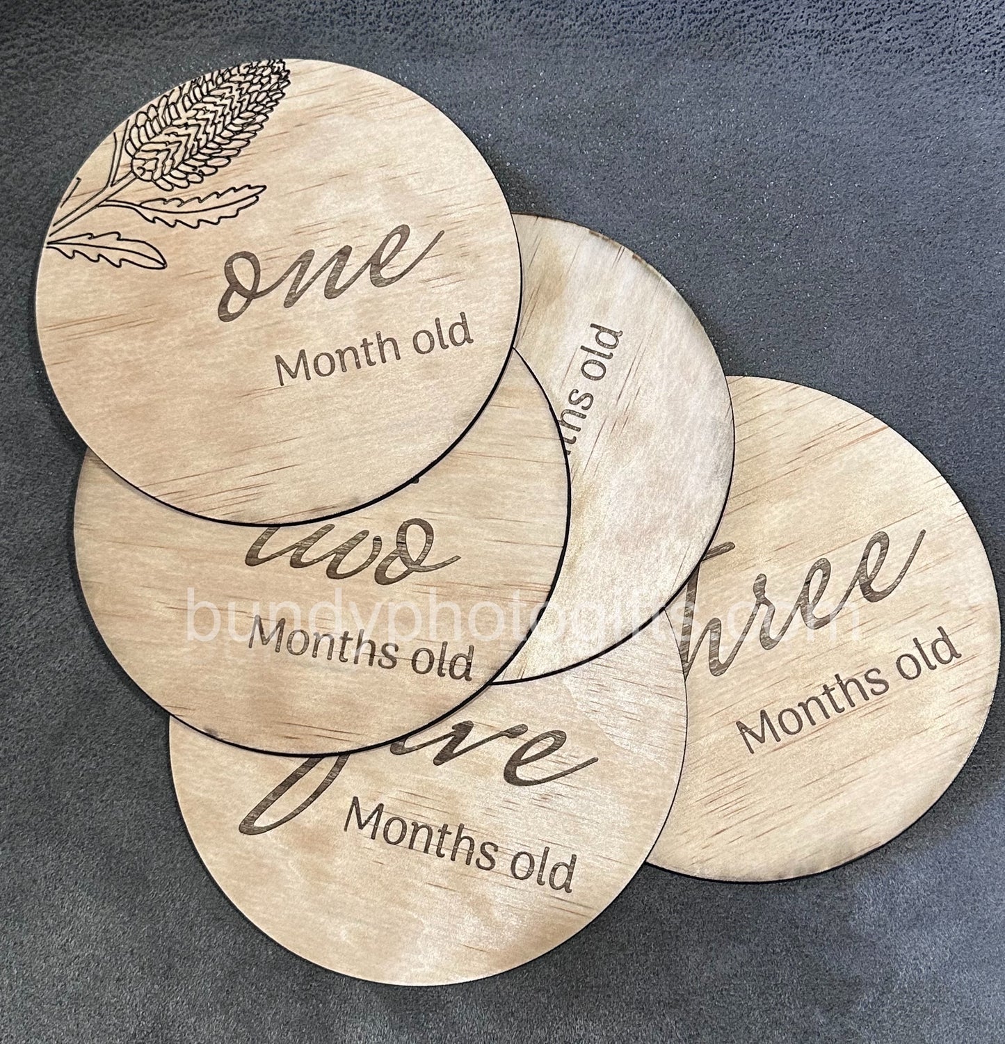Baby Month Milestone Banksia Style Wooden