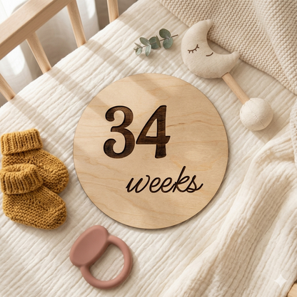 Engraved Pregnancy Announcement Disc Set