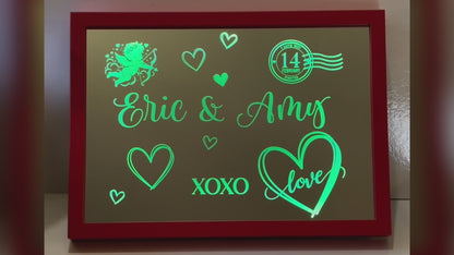 Personalised Sweetheart Glow Framed Mirror