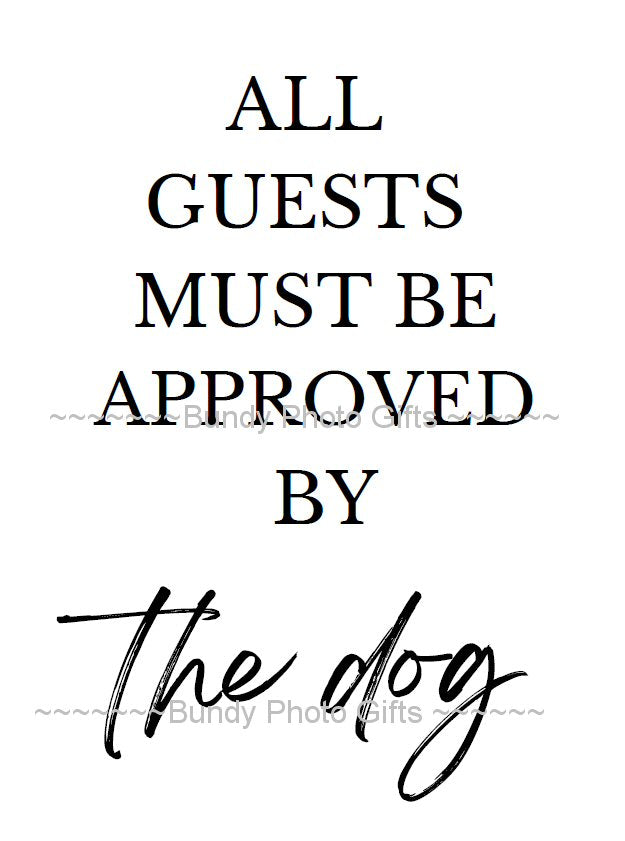 Wall Art - Approved by the Dog- Living Room Funny Art