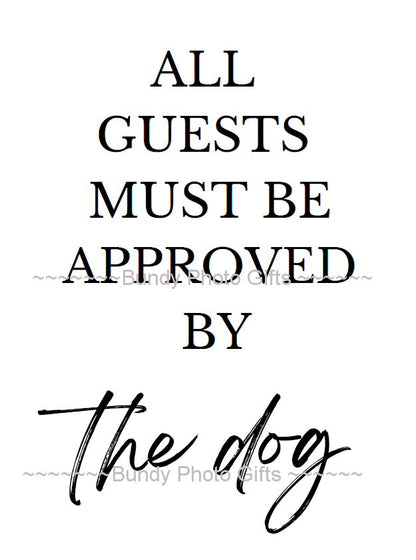 Wall Art - Approved by the Dog- Living Room Funny Art
