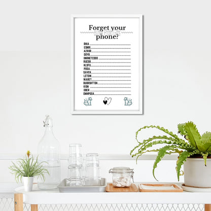 Wall Art - Forget your phone - Funny Bathroom Art