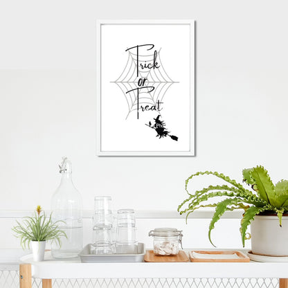 Wall Art - Happy Halloween, Black Cat, Witch, Spooky - Funny Wall Art