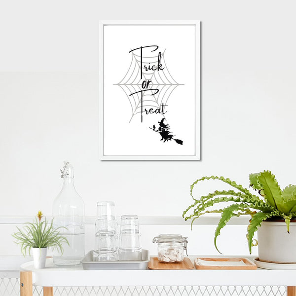 Wall Art - Happy Halloween, Black Cat, Witch, Spooky - Funny Wall Art