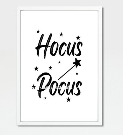 Wall Art - Happy Halloween, Hocus Pocus, Witch, Wand - Funny Wall Art