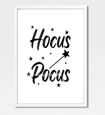 Wall Art - Happy Halloween, Hocus Pocus, Witch, Wand - Funny Wall Art