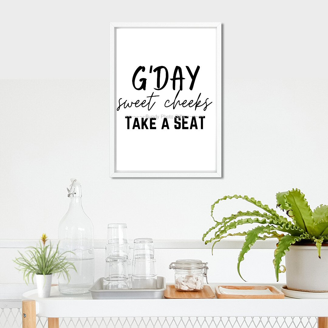 Wall Art - G’Day Sweet Cheeks - Funny Bathroom Art