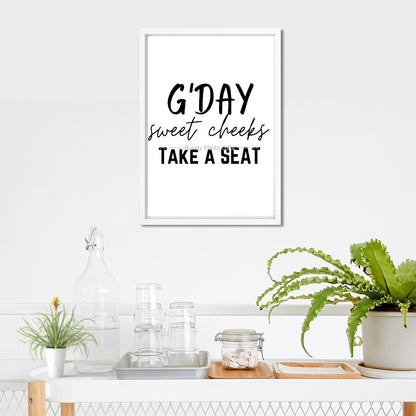Wall Art - G’Day Sweet Cheeks - Funny Bathroom Art