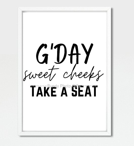 Wall Art - G’Day Sweet Cheeks - Funny Bathroom Art