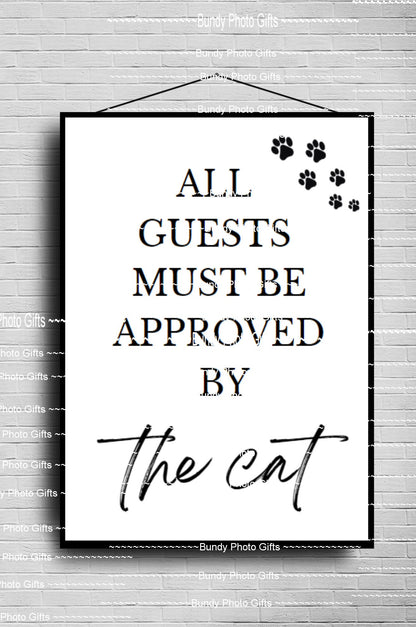 Wall Art - Approved by the Cat - Living Room Funny Art