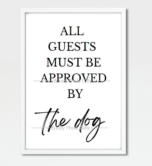 Wall Art - Approved by the Dog- Living Room Funny Art