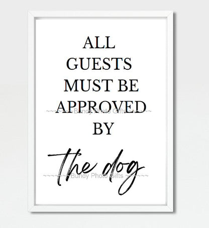 Wall Art - Approved by the Dog- Living Room Funny Art